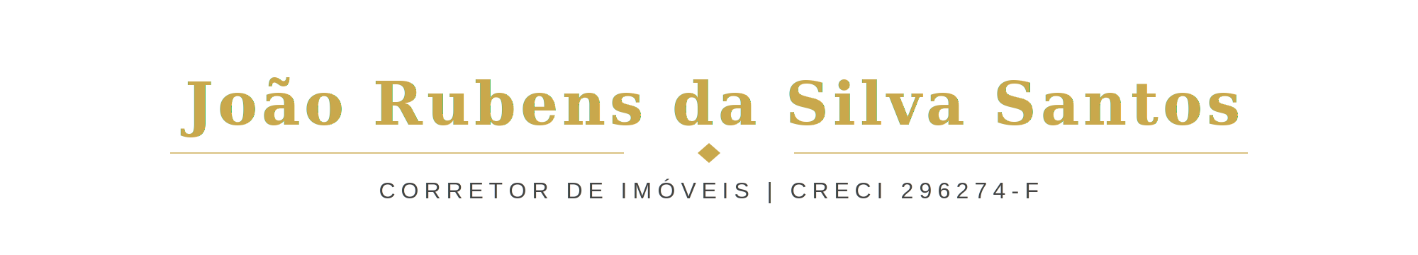 João Rubens da Silva Santos — Corretor de Imóveis CRECI 296274-F